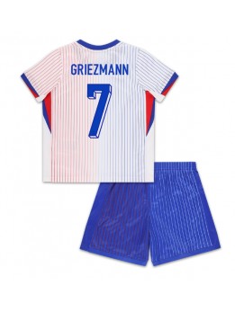 Frankrike Antoine Griezmann #7 Replika Borta Kläder Barn EM 2024 Kortärmad (+ byxor)